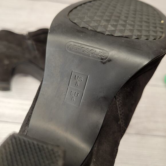 Aerosoles Black Suede Heeled Bootie, Side Zip, 3" Heel, Size 8 - Picture 9 of 16